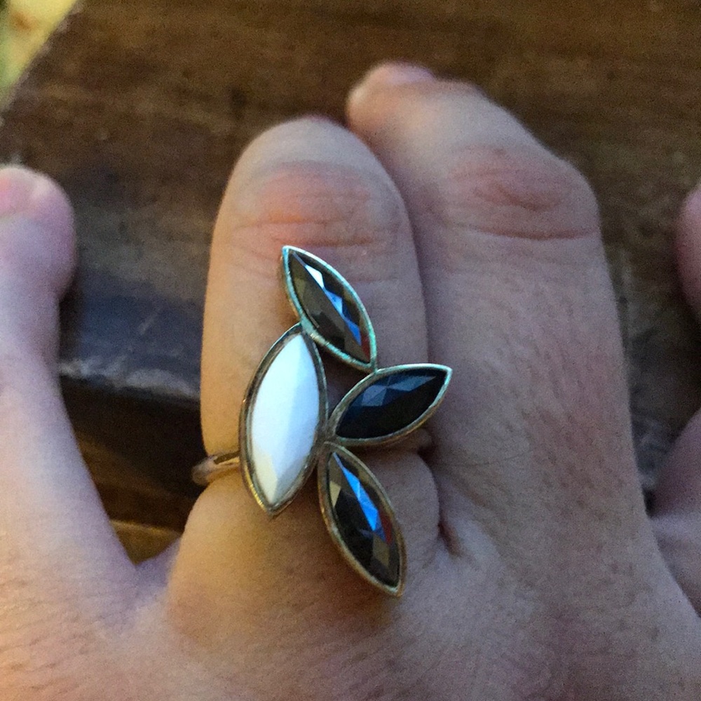 Pretty black and white ring